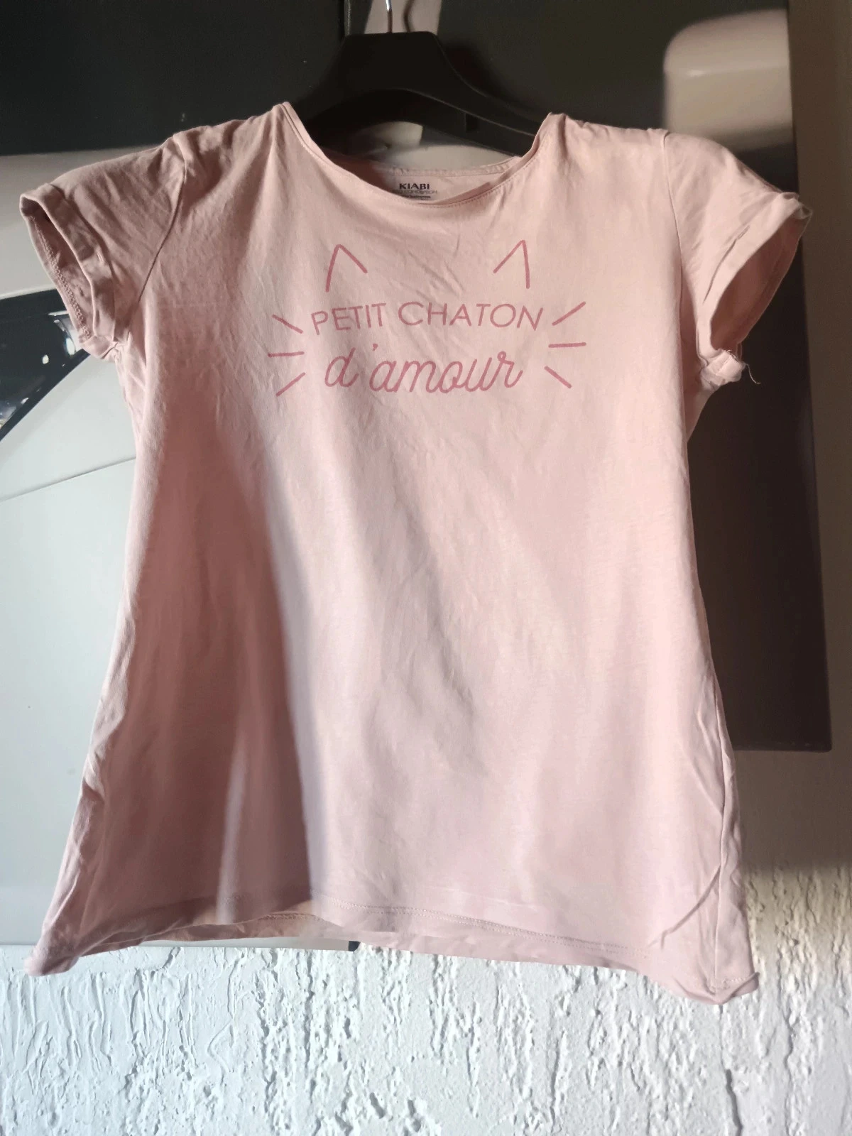 T-shirt Kiabi rose chaton